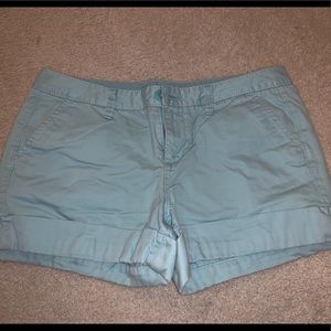 blue cuffed shorts